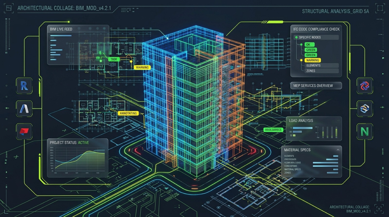 BIM Model Audit Federation with 3D Wireframes and Blueprints